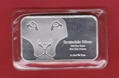 Sealed Scottsdale Mint 5 Ounce Fine Silver Prey Bar In Near Mint Condition • £185