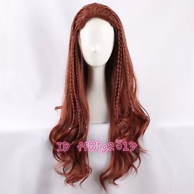 2023 New The Little Mermaid Cosplay Wig With Small Braids Long Wavy Hair Wigs • $23.69