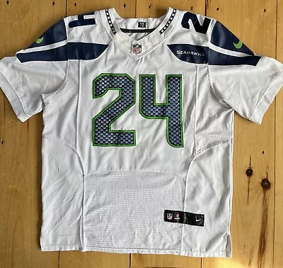 Nike Seattle Seahawks Jersey Marshawn Lynch #24 White On Field NFL Large 44 • $75