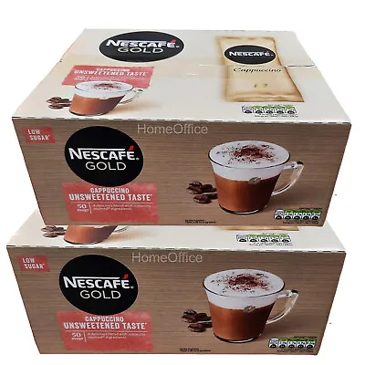 £27.95 • Buy Nescafe Gold Unsweetend Taste Cappuccino 2 X 50 One Mug Sachets Capachino 2 Pack