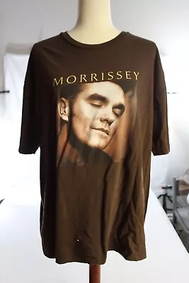 Morrissey Shirt XL America 2007 Tour Brown Yellow Double Sided Cotton Crew Retro • $44