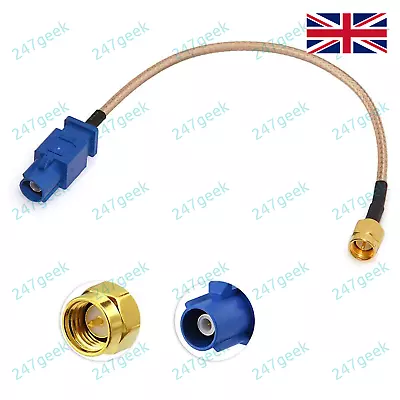 🇬🇧 Car GPS Fakra C Male To SMA Plug Adapter Cable 15cm Lead Android - UK STOCK • £3.99