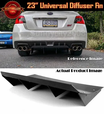 23  X 9  ABS Black Universal Rear Bumper 4 Fins Curved Diffuser For  Hyundai Kia • $57.97