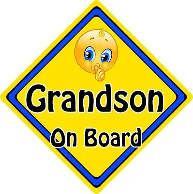 £3.99 • Buy Baby On Board Emoji Car Sign ~ Grandson On Board