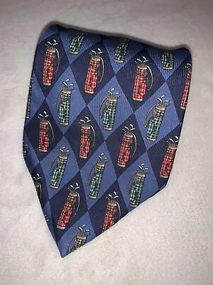 $10.99 • Buy Tommy Hilfiger Men's Neck Tie Italian Silk Neckwear Blue Diamond Golf 57”x4”