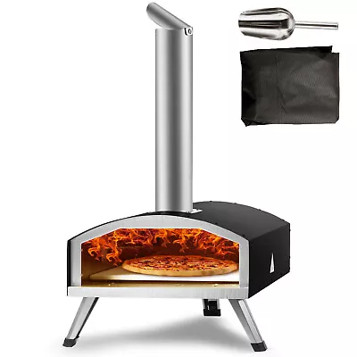 VEVOR 12  Outdoor Pizza Oven Portable Wood Pellet Pizza Oven Stainless Steel BBQ • $110.99