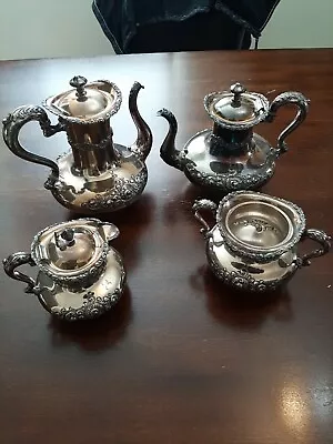 C. 1850s-1880s Meridan B.  Company. Silver Plate Tea Pots And Sugar And Creamer • $78.77