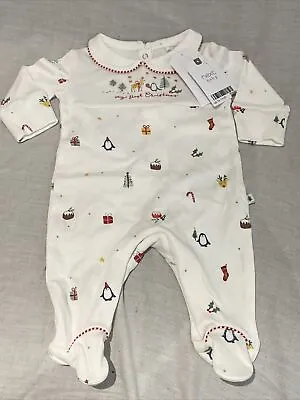 BNWT Baby Girls My First Christmas Sleepsuit 0-3 Months NEXT • £8
