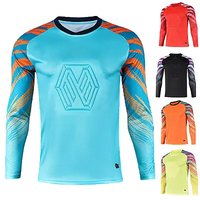 $17.34 • Buy Mens Long Sleeve Protective Padded T-shirt Goalkeeper Jersey Uniform Sportwear
