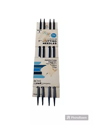 Vintage Boye Double Point Aluminum 7  Knitting Needles 6307 Point Size 4 Blue • $9.99