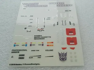 Transformers MP-13 MP-13B Soundwave Sticker Decal Label Set • $19.99