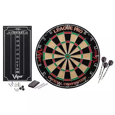 New League Pro Sisal Dartboard Starter Kit With Steel Tip Darts & Scoreboard • $34.46