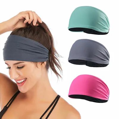 Elastic Non-Slip Yoga Headband Men Women Sports Hair Band Gym Sports SweatBand • $7.99
