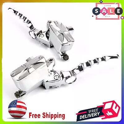 Pair Hydraulic Brake Master Cylinder Clutch Lever For Yamaha Suzuki Honda Harley • $68.78