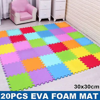 10 Large Soft Foam EVA Kids Floor Mats Jigsaw Tiles Interlocking Garden Play Mat • £7.02