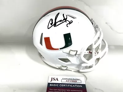 Ed Reed Hand Signed Miami Hurricanes Speed Mini Helmet JSA CERT • $249.95