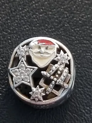 (756) GENUINE Pandora Charm Christmas Santa Present And Star • £22