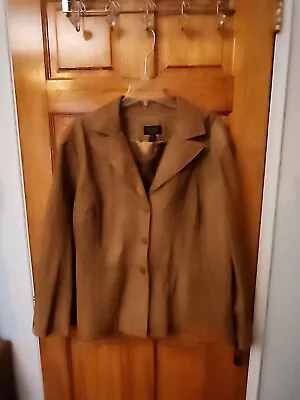 $149 • Buy VS2 By VAKKO Women's Genuine Leather Jacket Lined Size 22/24 Nude NWT 