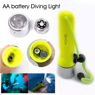 LED Diving Flashlight Waterproof Powerful Torch Underwater AA Flash Light Lamp • $4.86