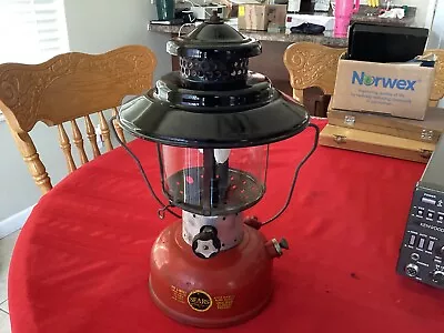 RARE RED Vintage 1963 SEARS Roebuck Double Mantle Coleman Fuel Lantern Model 476 • $216.25