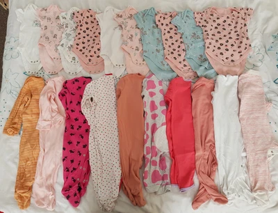 £11.50 • Buy Baby Girls Clothes Bundle Age 6-9 Months Bodysuit Vests Babygrow X20