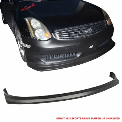 Fits 06-07 Infiniti G35 Sport Front Bumper Lip Spoiler Kit Unpainted Black PU • $80.74