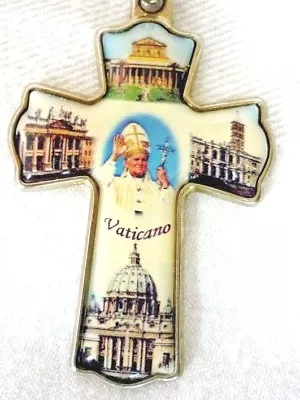 Vaticano Italy Vatican Key Ring Enamel On Metal Marked Italy 2  Vatican Souvenir • $4.99