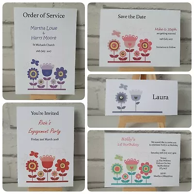£4.30 • Buy FLORAL GARDEN Handmade Invitations Birthday, Children, Party, Wedding 10 Invites