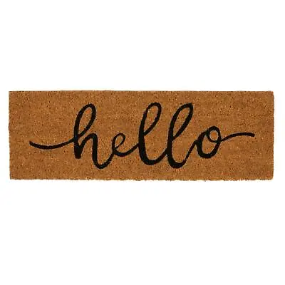 Coir Step Mat Coconut Indoor Outdoor Welcome Mats 60 X 20cm Hello • £9