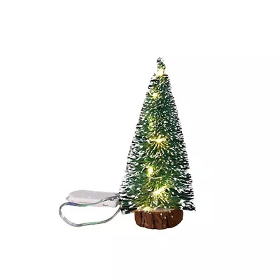 Mini Christmas Tree With LED Light Snow Small Pine Tree Table Xmas Decor Gifts • $9.49