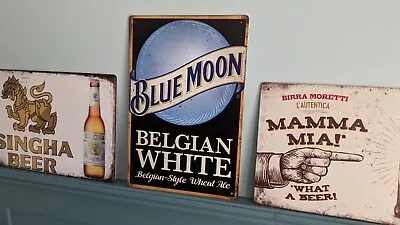 Blue Moon Beer Metal Wall Sign 20x30cm A4 Size • £7.95