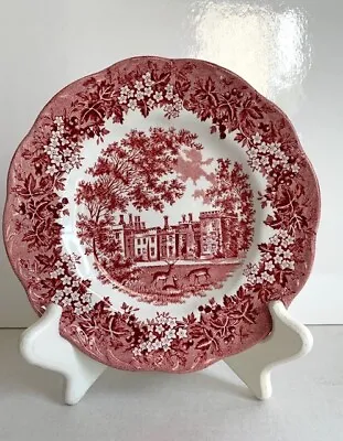 J & G MEAKIN Red Romantic England Penshurst Place Bread & Butter 6.75” Plate  • $9.95