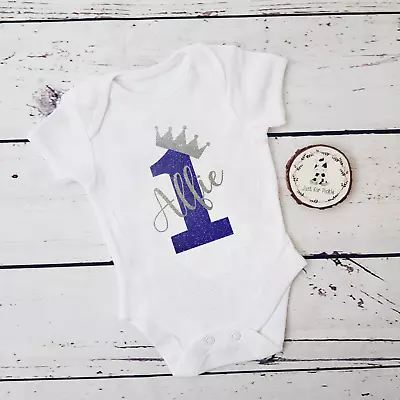 Personalised First Birthday Baby 1st Vest Outfit One Boy Girl Name Cake Smash • £8.99