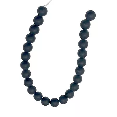 Onyx Gemstone Matte Finish Half Strand Round | 8mm | Black | 24 Bead(s) • $16.99