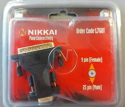 Nikkai L76BT D-SUB Adapter 9 Pin Female To 25 Pin Male • £3.89