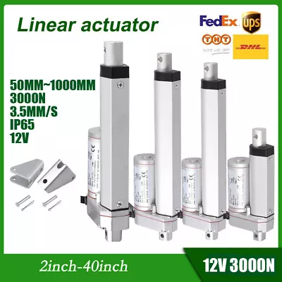 Electric Linear Actuator Motor DC 12V 24V 3000N 660lb Heavy Duty 2 ~40  Stroke • £92.39