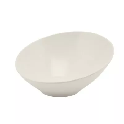 Small White Melamine Slanted Buffet Bowl 21 X 20 X 10cm • £18.89