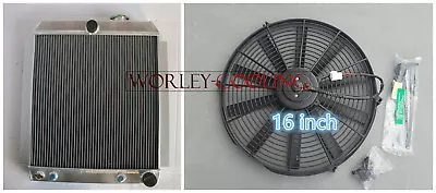 Aluminum Radiator & Fan For 49 50 51 52 53 54 CHEVY TRUCK PICKUP AT/MT 1948-1954 • $220