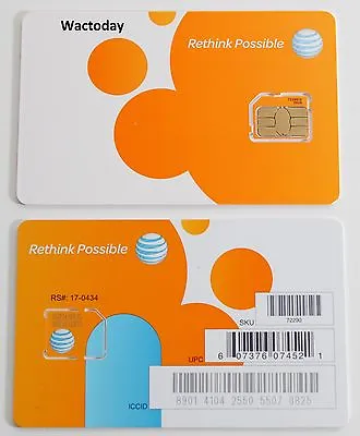 AT&T FACTORY Micro 4G LTE Sim Card For Iphone 4 / 4s Samsung Galaxy S 4/5 Note 4 • $3.99