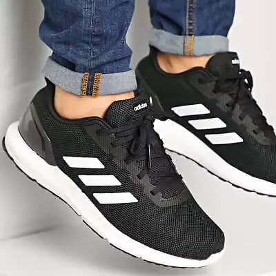 $84.50 • Buy Adidas Cosmic 2 Black White Mens US 10-11 F34877 Athletic Running Shoes Sneakers