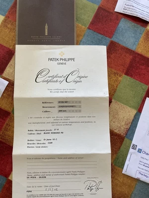 £20 • Buy Patek Philippe Certificate Of Origin Blanc Romans PN Certificate Only