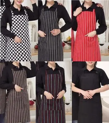 £4.99 • Buy Mens Women Chef Apron Kitchen BBQ Apron Cooking Catering Unisex Poly Cotton