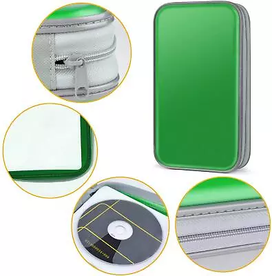 CD DVD Carry Case Disc Storage Holder CD Sleeve Wallet Ideal For In Car GREEN • £7.99