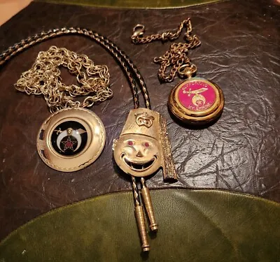 Vintage Masonic Shriner Bolo Tie Happy Face + 2 More Items • $24.99