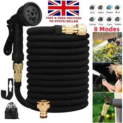 £7.99 • Buy 75ft Heavy Duty Expandable Garden Hose Flexible Pipe 8 Pattern Spray Gun Water