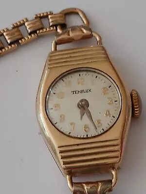 Solid 9k Gold Case Templex Ladies Manual Swiss Made Watch For Sale • $345