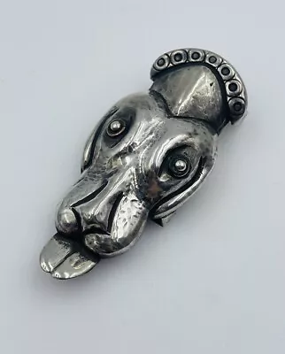 Vintage 980 Taxco Mexican Sterling Silver Figural Dog Belt Buckle • $450