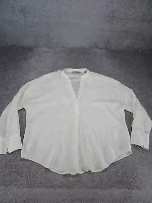 Vince Shirt Womens Medium Long Sleeve Ivory Silk Blouse • $24.99