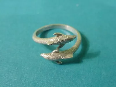 Vintage Sterling Silver 925 KABANA Figural Dolphin Wrap Ring Expandable Size • $19.99