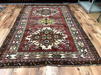 Genuine Handknotted Persian Carpet Oriental Carpet Runner Antique Kazakh 203 X 138 • £0.85